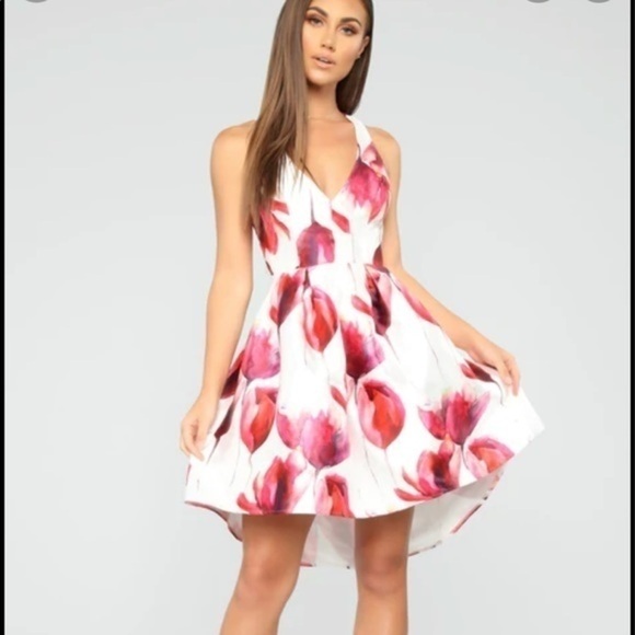 FASHIONNOVA Still Blooming Floral Mini Dress - White/Pink - Picture 6 of 8